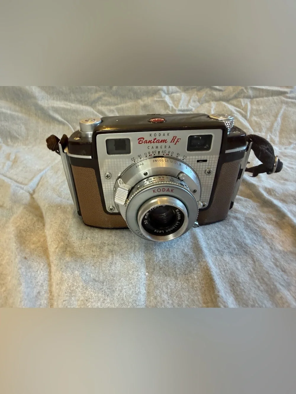Kodak Bantam RF Camera in Brown and Silver Trim
